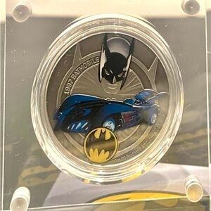 Batman Batmobile Collectible Coin (1997) Pure 99.9% Silver Limited to 2000 PCS.